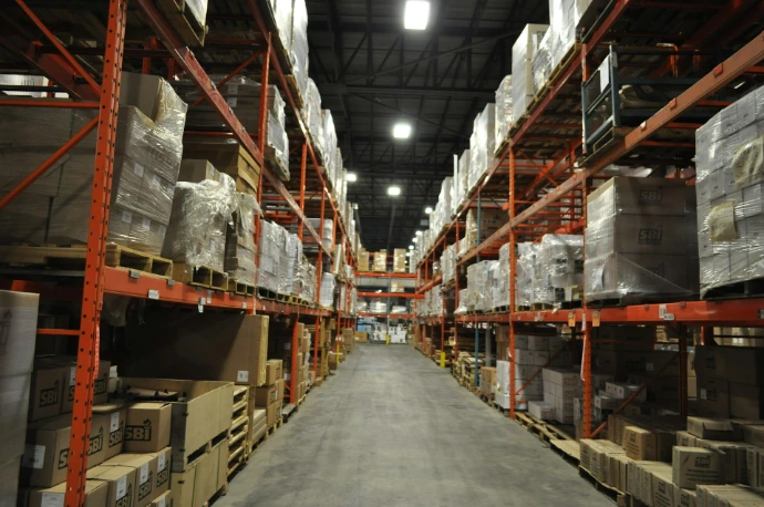 a large warehouse filled with lots of boxes